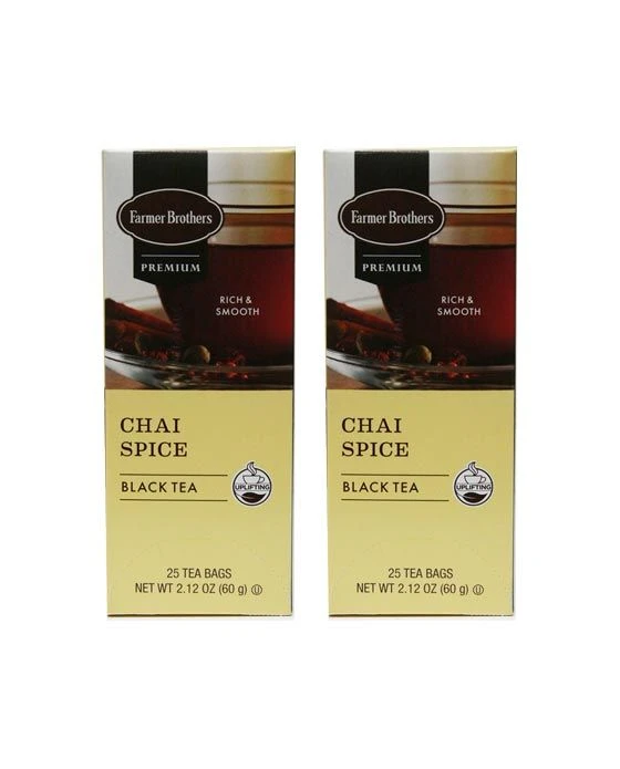 Farmer Brothers Premium: Chai Spice Hot Tea, 2/25 Ct Tea Boxes 1 Farmer Brothers Premium: Chai Spice Hot Tea, 2/25 Ct Tea Boxes