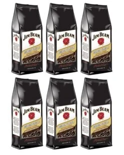 Jim Beam Bourbon Vanilla Bourbon Flavored Ground Coffee, 6 Bags (12 Oz Ea.)