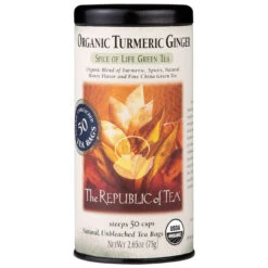 Republic Organic Turmeric Ginger Green Tea Bags 50ct.