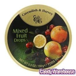 Cavendish & Harvey Hard Candy Drops Tins - Mixed Fruit: 12-Piece Box -Food And Beverage Store cavendish and harvey hard candy drops tins mixed fruit 12 piece box candy warehouse 3