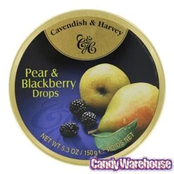 Cavendish & Harvey Hard Candy Drops Tins - Pear & Blackberry: 12-Piece Box -Food And Beverage Store cavendish and harvey hard candy drops tins pear and blackberry 12 piece box candy warehouse 3