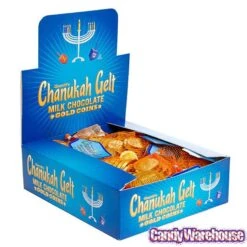 Chanukah Gelt Milk Chocolate Gold Coins In Mesh Bags: 18-Piece Box -Food And Beverage Store chanukah gelt milk chocolate gold coins in mesh bags 18 piece box candy warehouse 4