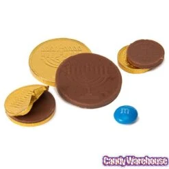Chanukah Gelt Milk Chocolate Gold Coins In Mesh Bags: 18-Piece Box -Food And Beverage Store chanukah gelt milk chocolate gold coins in mesh bags 18 piece box candy warehouse 5