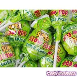 Charms Super Blow Pops - Sour Apple: 72-Piece Set -Food And Beverage Store charms super blow pops sour apple 72 piece set candy warehouse 3