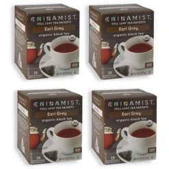 China Mist - Earl Grey Organic Black Full Leaf Tea Sachet, 4 Boxes 15 Count Each