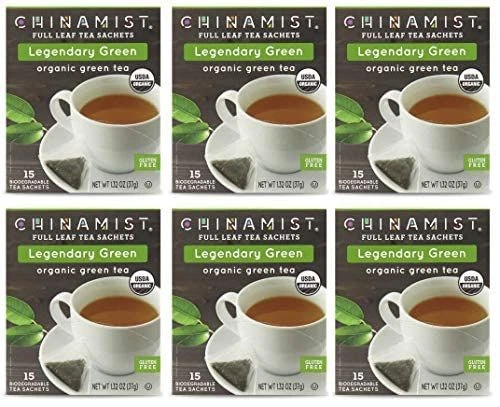 China Mist - Legendary Green Organic Black Full Leaf Tea Sachet, 6 Boxes 15 Count 1 China Mist - Legendary Green Organic Black Full Leaf Tea Sachet, 6 Boxes 15 Count