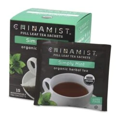 China Mist - Simply Mint Herbal Full Leaf Tea Sachet, 15 Count Box - Biodegradable And Individually Wrapped (6 Pack) -Food And Beverage Store china mist simply mint herbal full leaf tea sachet 15 count box 1
