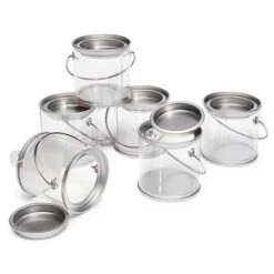 Clear Candy Pail With Metal Lid - 4-Ounce: 6-Piece Set
