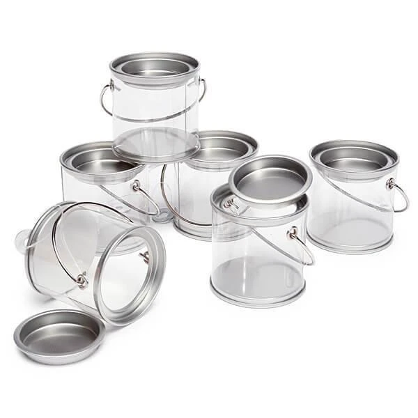 Clear Candy Pail With Metal Lid - 4-Ounce: 6-Piece Set 1 Clear Candy Pail With Metal Lid - 4-Ounce: 6-Piece Set