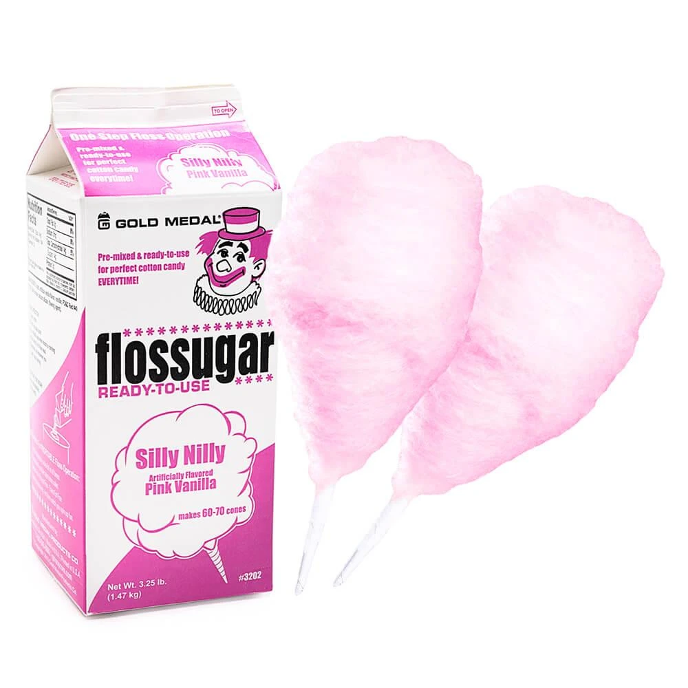 Cotton Candy Floss Sugar - Pink Vanilla: Half Gallon Carton 1 Cotton Candy Floss Sugar - Pink Vanilla: Half Gallon Carton