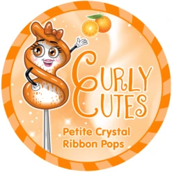 CurlyCutes Petite Crystal Ribbon Pops - Orange: 20-Piece Jar -Food And Beverage Store curlycutes petite crystal ribbon pops orange 20 piece jar candy warehouse 3