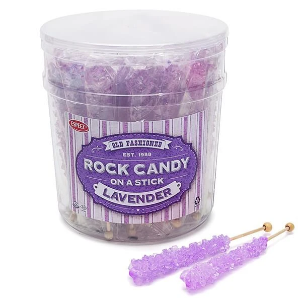 Espeez Rock Candy Crystal Sticks - Lavender: 36-Piece Tub 1 Espeez Rock Candy Crystal Sticks - Lavender: 36-Piece Tub
