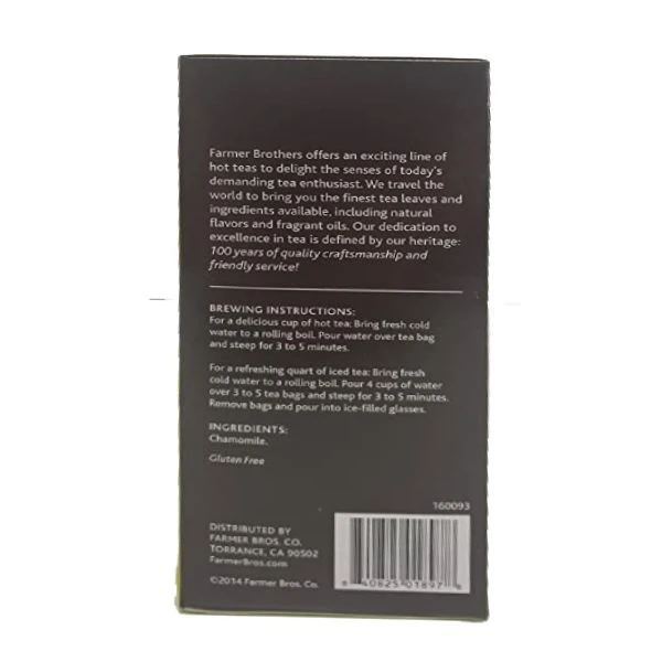 Farmer Brothers Premium: Chamomile Hot Tea, 2/25 Ct Tea Boxes 4 Farmer Brothers Premium: Chamomile Hot Tea, 2/25 Ct Tea Boxes - Image 4