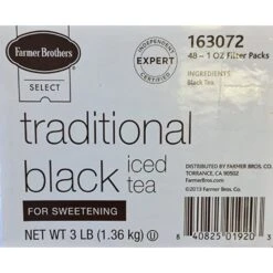 Farmer Brothers Black Iced Tea For Sweetening, 4 Boxes - 24/4 Oz -Food And Beverage Store fbtradblack 1 2 1