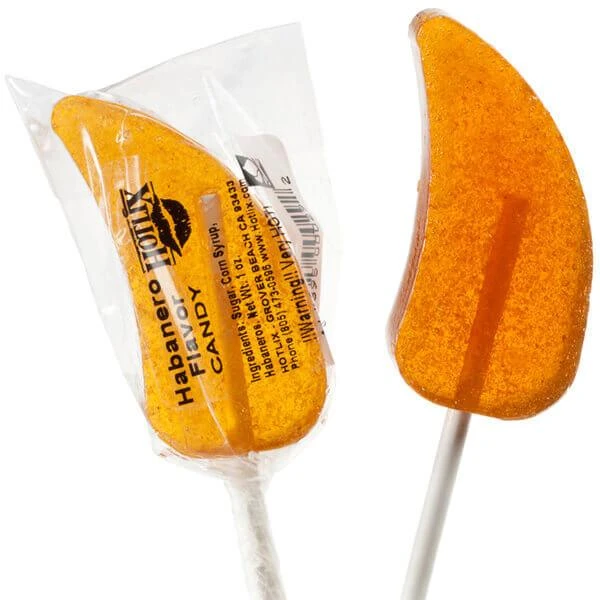 Habanero Chili Pepper Spicy Lollipops: 36-Piece Box 1 Habanero Chili Pepper Spicy Lollipops: 36-Piece Box