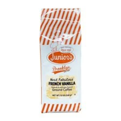 Junior's Most Fabulous French Vanilla, Medium Roast Ground Coffee, 4/12 Oz Bags -Food And Beverage Store juniors most fabulous french vanilla ground coffee 12 oz bag 2
