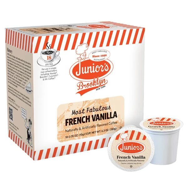 Juniors Most Fabulous French Vanilla, Medium Roast Single Single Serve 2/18 Count 1 Juniors Most Fabulous French Vanilla, Medium Roast Single Single Serve 2/18 Count