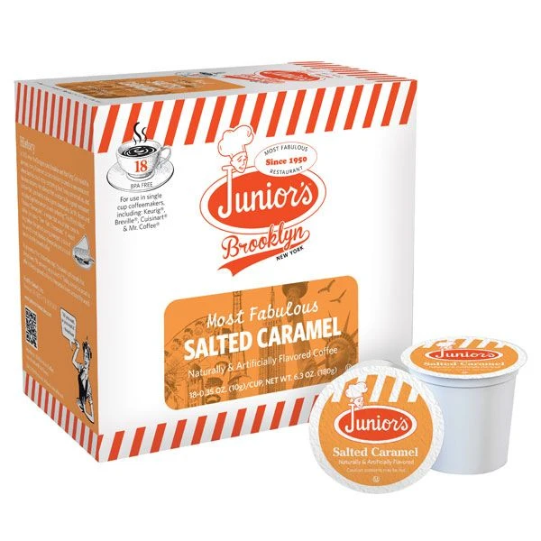 Junior's Most Fabulous Salted Caramel, Medium Roast Single Single Serve 4/18 Ct 1 Junior's Most Fabulous Salted Caramel, Medium Roast Single Single Serve 4/18 Ct