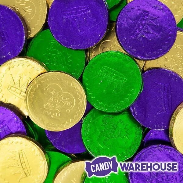 Mardi Gras Chocolate Coins Candy: 60-Piece Bag 3 Mardi Gras Chocolate Coins Candy: 60-Piece Bag - Image 3