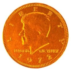 Orange Foiled Milk Chocolate Coins: 1LB Bag