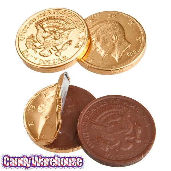 Palmer Foiled Chocolate Half Dollars Candy Coins: 4LB Bag 2 Palmer Foiled Chocolate Half Dollars Candy Coins: 4LB Bag - Image 2
