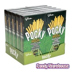Pocky - Green Tea Cream Covered Biscuit Sticks Packs: 10-Piece Box -Food And Beverage Store pocky green tea cream covered biscuit sticks packs 10 piece box candy warehouse 3