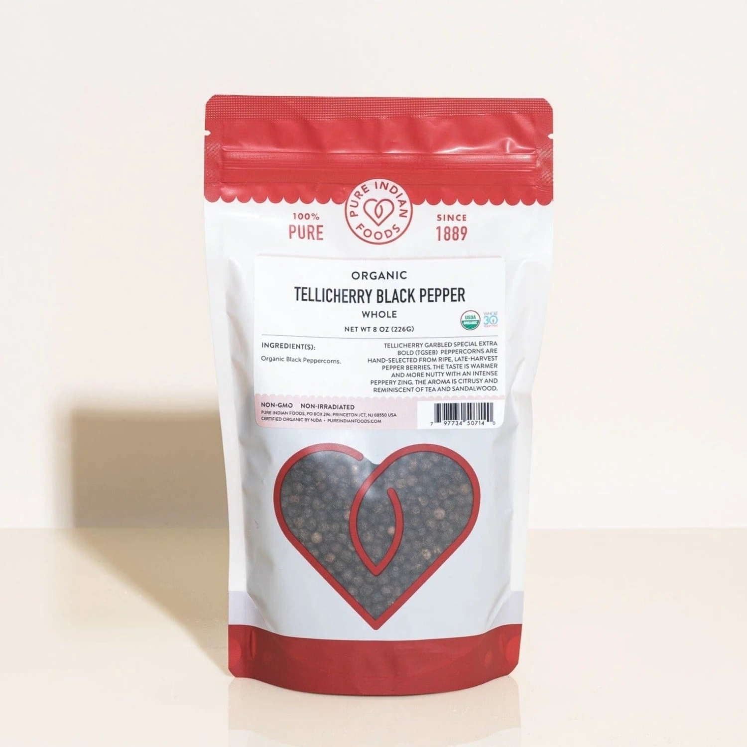 Pure Indian Foods Organic Tellicherry Black Pepper 1 Pure Indian Foods Organic Tellicherry Black Pepper