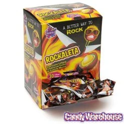 Rockaleta Gum Centered Chili Lollipops: 30-Piece Display -Food And Beverage Store rockaleta gum centered chili lollipops 30 piece display candy warehouse 3