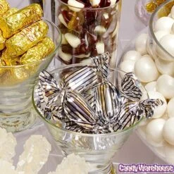 Silver With Black Stripes Wrapped Mocha Chocolate Meltaways: 1LB Bag 7 Silver With Black Stripes Wrapped Mocha Chocolate Meltaways: 1LB Bag -Food And Beverage Store silver with black stripes wrapped mocha chocolate meltaways 1lb bag candy warehouse 4