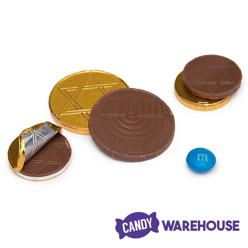 Thompson Hanukkah Gelt Gold Foiled Milk Chocolate Coins 1-Ounce Mesh Bags: 30-Piece Tub 3 Thompson Hanukkah Gelt Gold Foiled Milk Chocolate Coins 1-Ounce Mesh Bags: 30-Piece Tub - Image 3