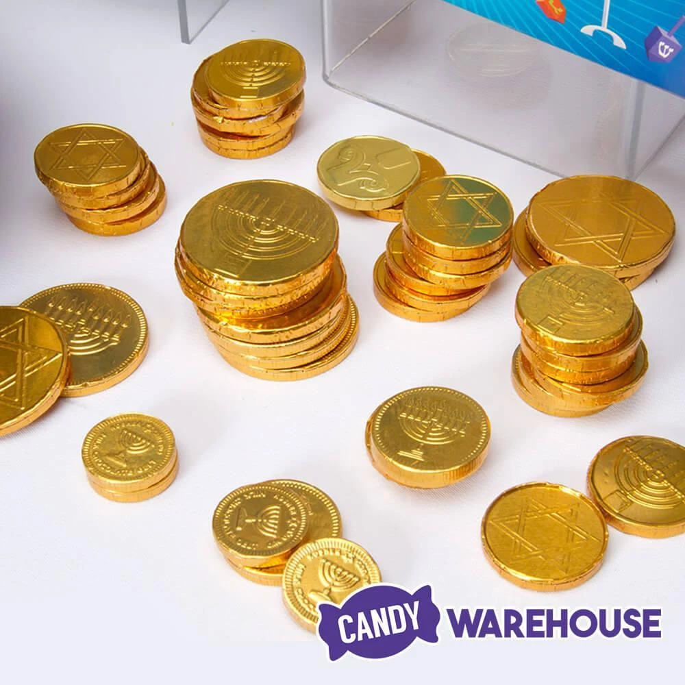 Thompson Hanukkah Gelt Gold Foiled Milk Chocolate Coins 1-Ounce Mesh Bags: 30-Piece Tub 5 Thompson Hanukkah Gelt Gold Foiled Milk Chocolate Coins 1-Ounce Mesh Bags: 30-Piece Tub - Image 5