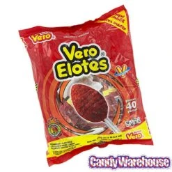 Vero Elotes Chili Lollipops: 40-Piece Bag -Food And Beverage Store vero elotes chili lollipops 40 piece bag candy warehouse 3