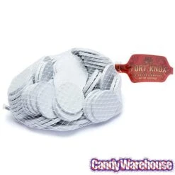 White Foiled Milk Chocolate Coins: 1LB Bag -Food And Beverage Store white foiled milk chocolate coins 1lb bag candy warehouse 3