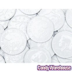 White Foiled Milk Chocolate Coins: 1LB Bag -Food And Beverage Store white foiled milk chocolate coins 1lb bag candy warehouse 4