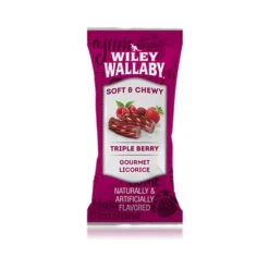 Wiley Wallaby Individually Wrapped Licorice Bites - Triple Berry: 250-Piece Box