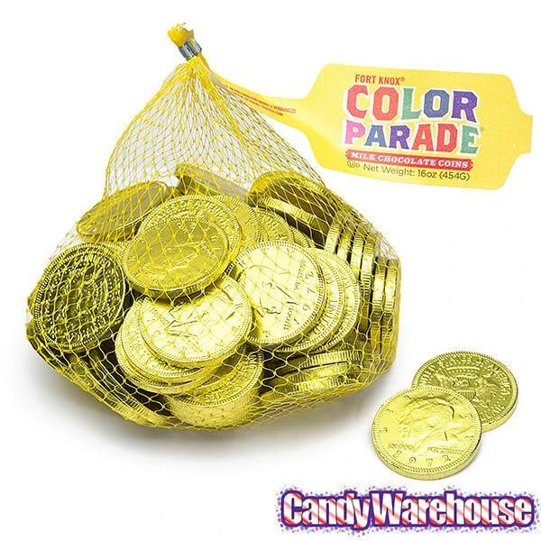 Yellow Foiled Milk Chocolate Coins: 1LB Bag 5 Yellow Foiled Milk Chocolate Coins: 1LB Bag - Image 5