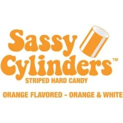 YumJunkie Sassy Cylinders Orange Striped Hard Candy: 5LB Bag -Food And Beverage Store yumjunkie sassy cylinders orange striped hard candy 5lb bag candy warehouse 3